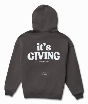 IT'S GIVING Hoodie - Charcoal Grey